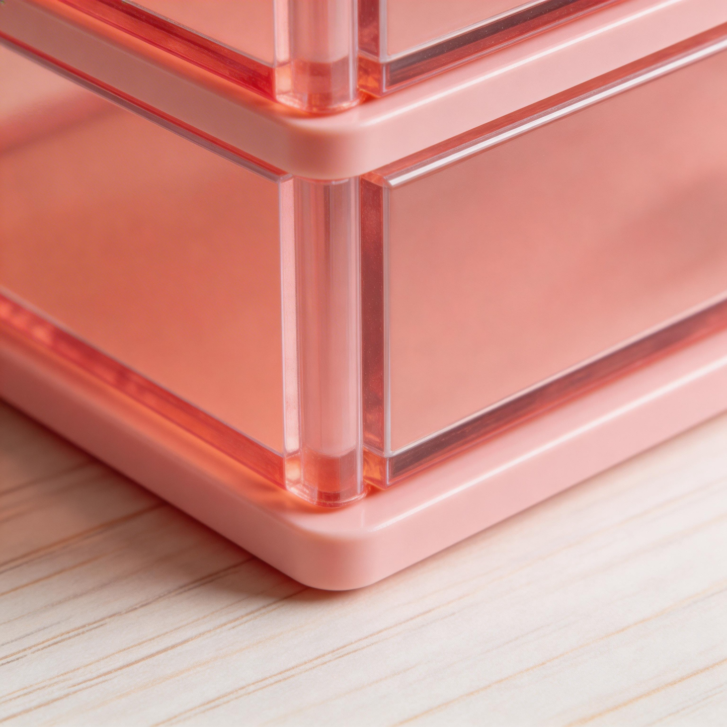 Functional Design | Transparent Plastic | Organize Your Home or Office | Perfect Gift for Tidy Enthusiasts | Sleek Pink Color