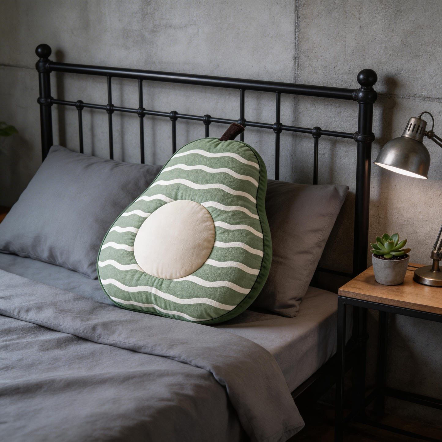 Adorable Avocado Pillow | Soft Cotton | Fun Home Decor | Perfect Gift for Food Lovers | Playful Green Design