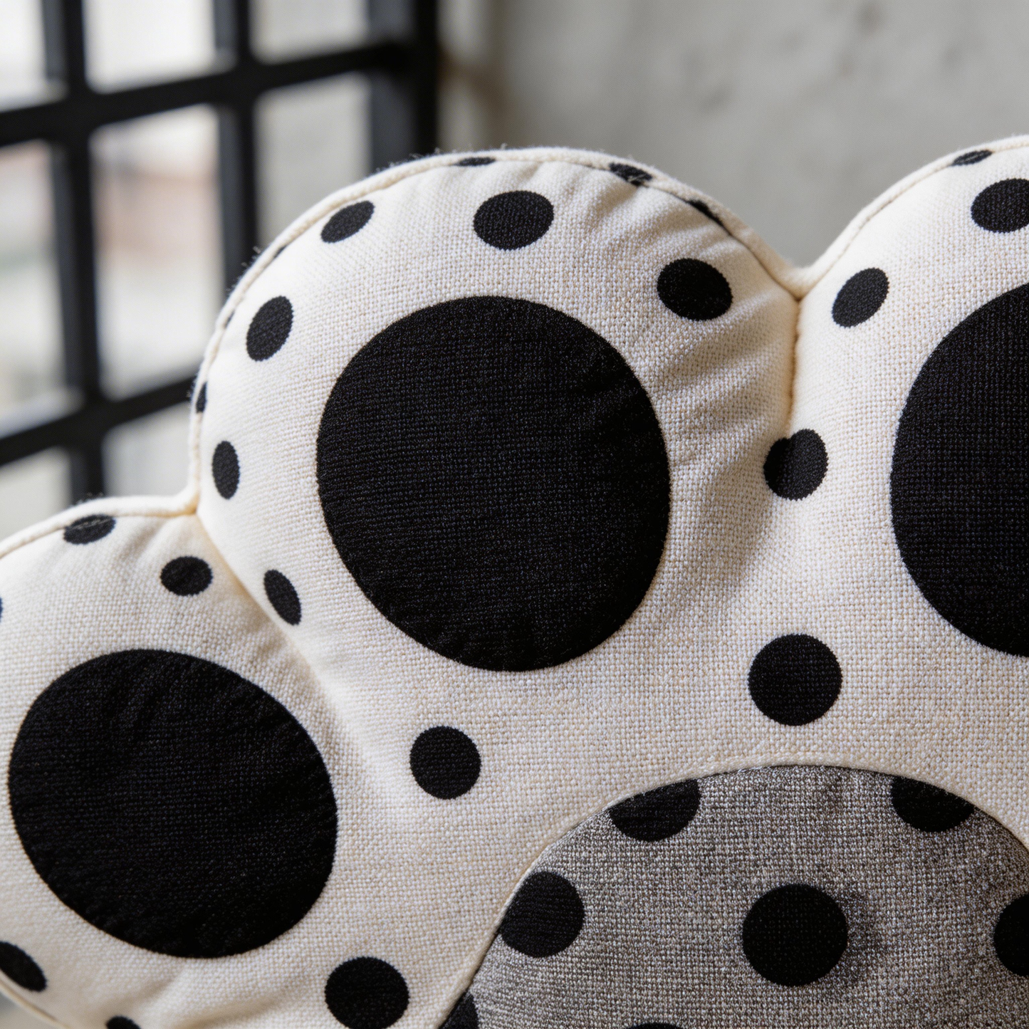 Adorable Paw Print Pillow | Soft Cotton | Cute Home Decor | Perfect Gift for Pet Lovers | Fun Polka Dot Design