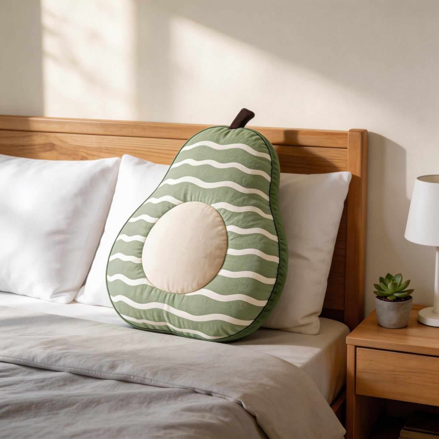Adorable Avocado Pillow | Soft Cotton | Fun Home Decor | Perfect Gift for Food Lovers | Playful Green Design