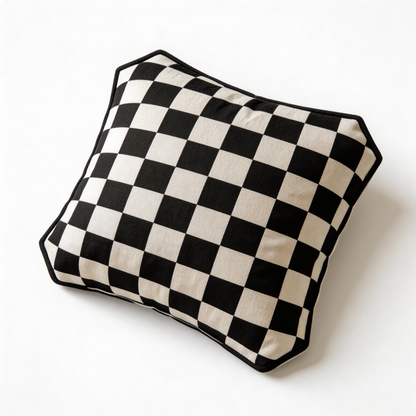 Modern Chic | Cotton Fabric | Stylish Living Room Décor | Perfect Gift for Trendsetters | Bold Checkered Design