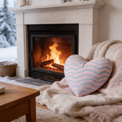 Playful Comfort | Soft Velvet | Cozy Living Room Accessory | Perfect for Gifting | Wavy Heart Design