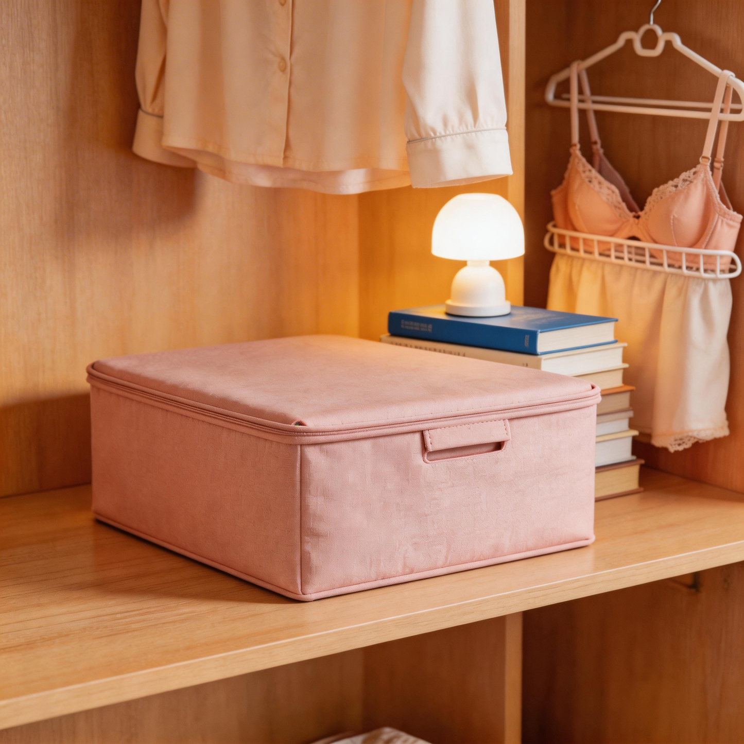 Functional & Chic | Fabric Material | Stylish Home Organization | Perfect Gift for Minimalists | Soft Pink Design