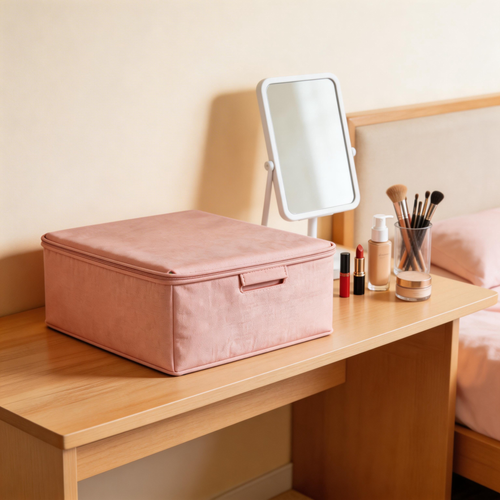 Functional & Chic | Fabric Material | Stylish Home Organization | Perfect Gift for Minimalists | Soft Pink Design