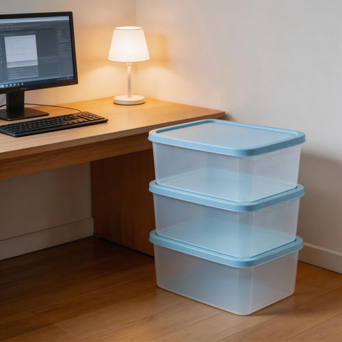 Functional & Stylish | Plastic Material | Compact Home Storage | Ideal Gift for Organizing Enthusiasts | Soft Blue Design
