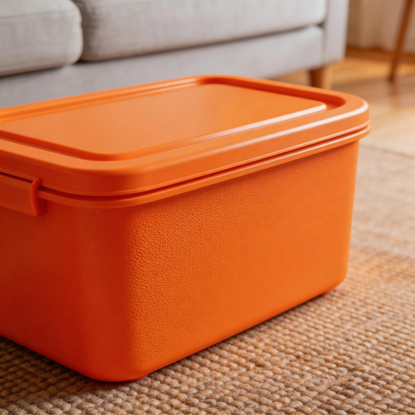 Bold & Durable | Premium Plastic | Vibrant Orange Storage Box | Perfect for Organization | Easy-to-Store Design