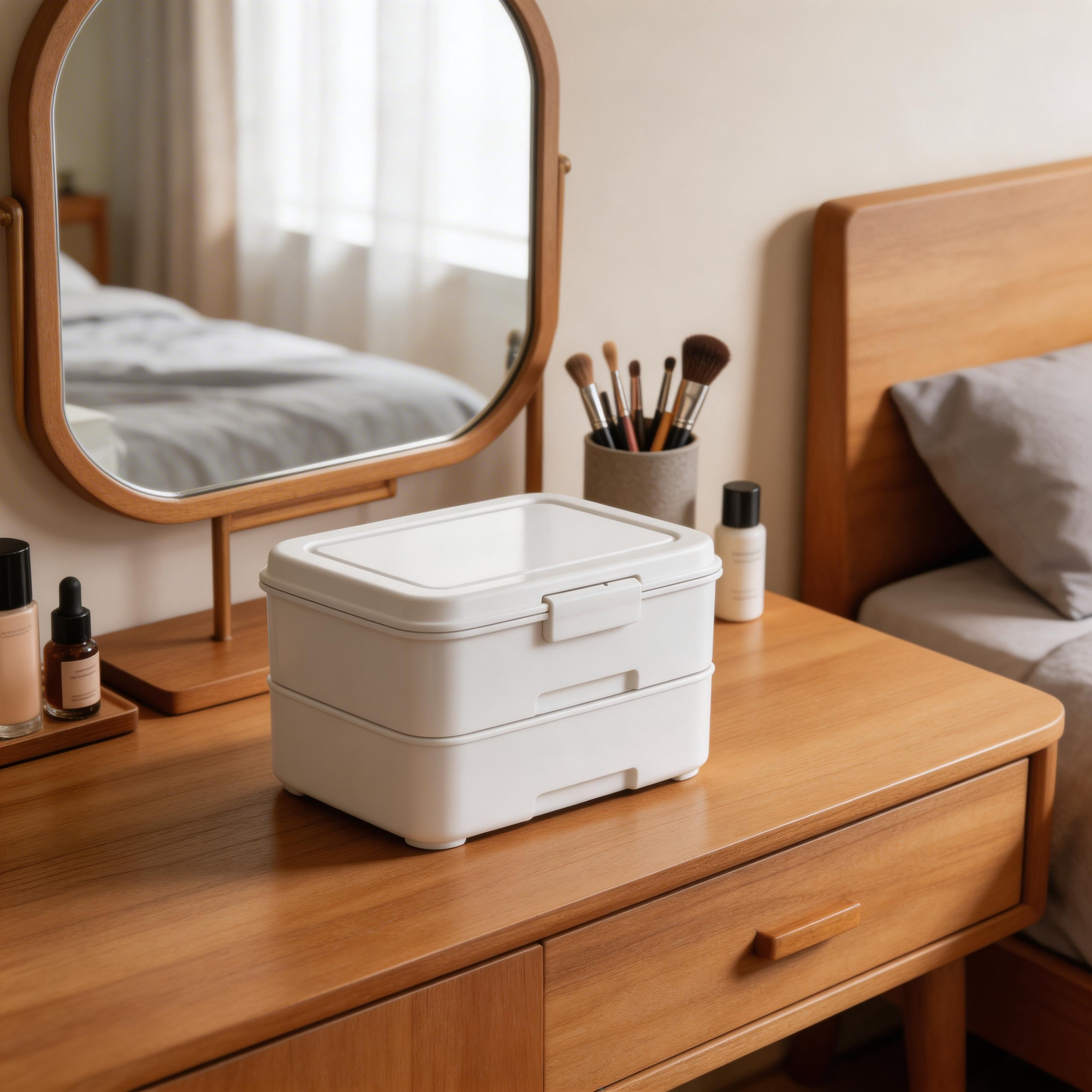 Functional & Space-Saving | Durable Plastic | Minimalist White Storage Box | Ideal for Home Organization | Stackable and Practical Design