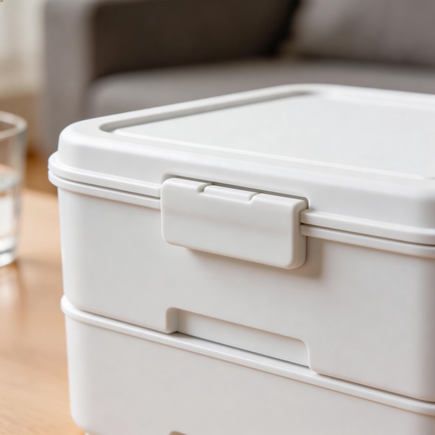 Functional & Space-Saving | Durable Plastic | Minimalist White Storage Box | Ideal for Home Organization | Stackable and Practical Design