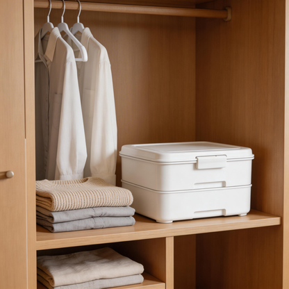 Functional & Space-Saving | Durable Plastic | Minimalist White Storage Box | Ideal for Home Organization | Stackable and Practical Design